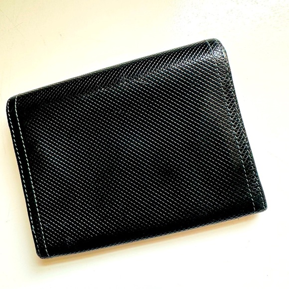 Made in Italy Black Leather Textured Wallet - Picture 2 of 9